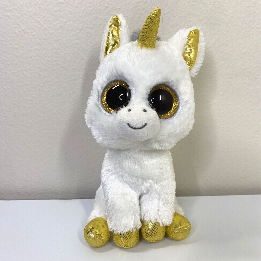 Beanie Boo Pegasus 6” Plush Ty Silk White Unicorn‎ Stuffed Animal Toy Loose Tag